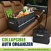 K KNODEL Car Trunk Organizer with Lid, 3 Compartments Collapsible Car Trunk Stor