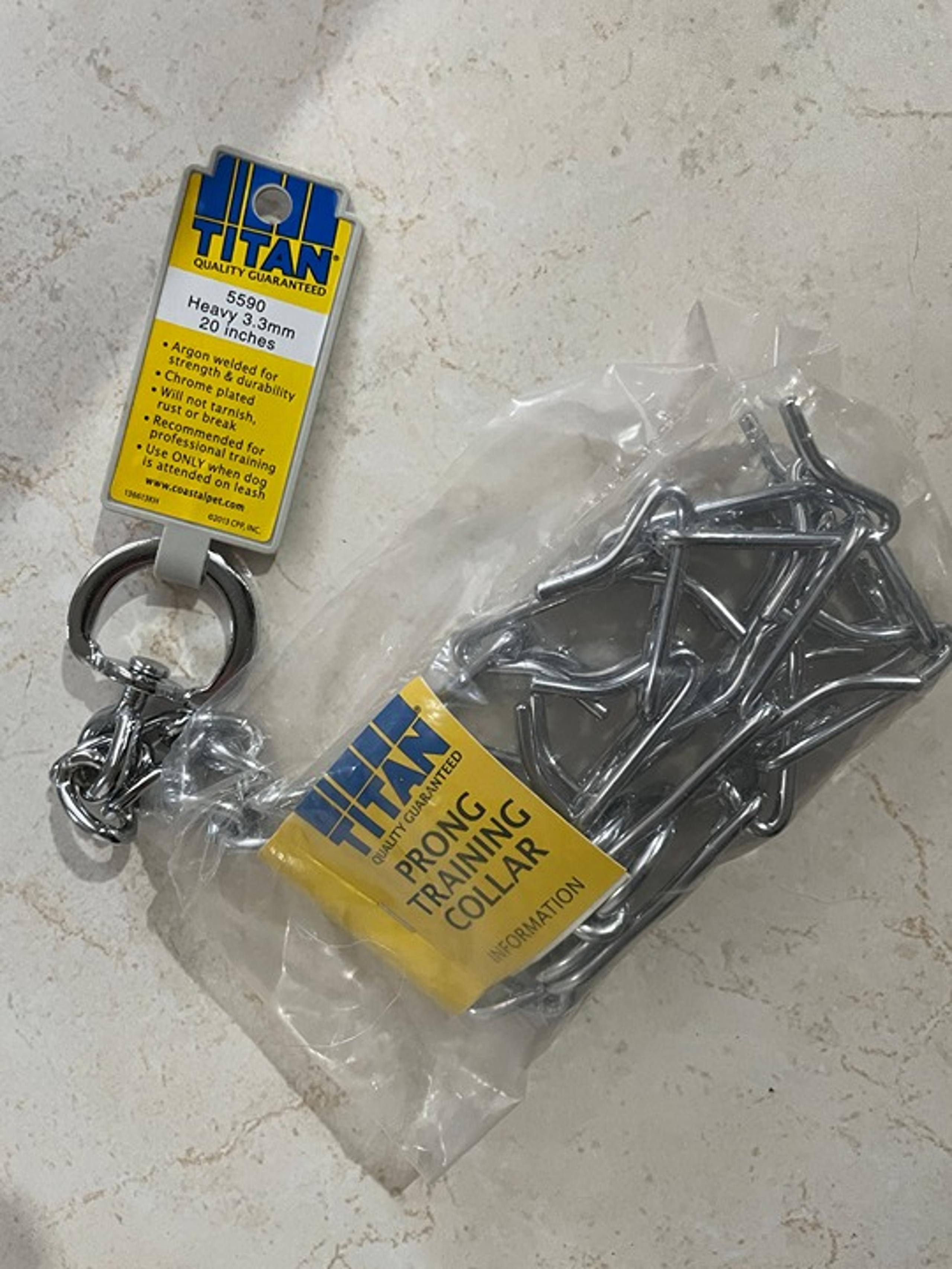 NIB Coastal Pet Titan Prong Training Collar Heavy 3.3 mm 20 inches