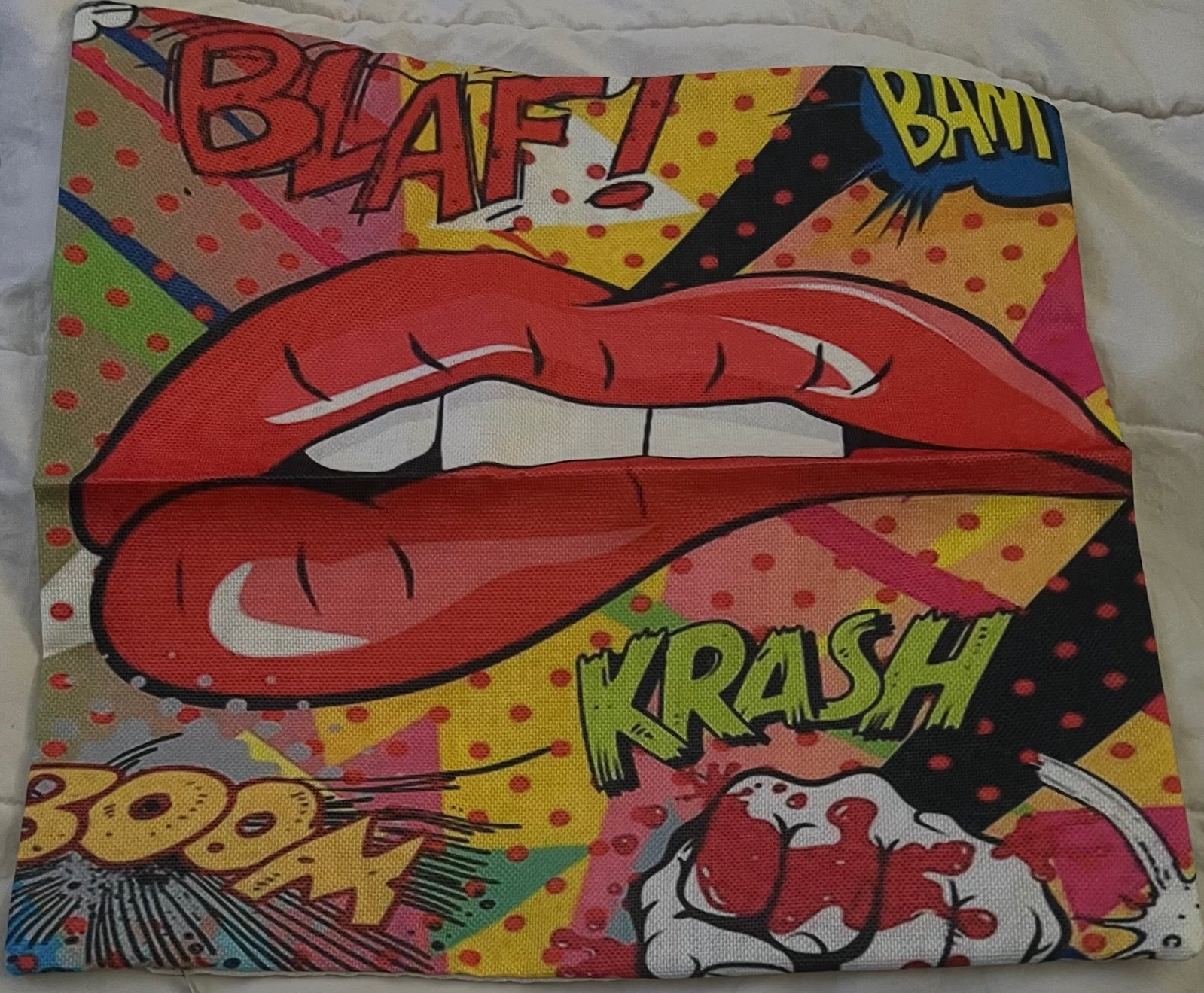 Fun Pillow Case Covers (3) Only Pop Art Cushion Covers Cotton Linen.