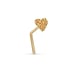 3MM Small 22gauge 14K gold nose ring L shape nugget heart 1 piece