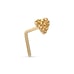 3MM Small 22gauge 14K gold nose ring L shape nugget heart 1 piece