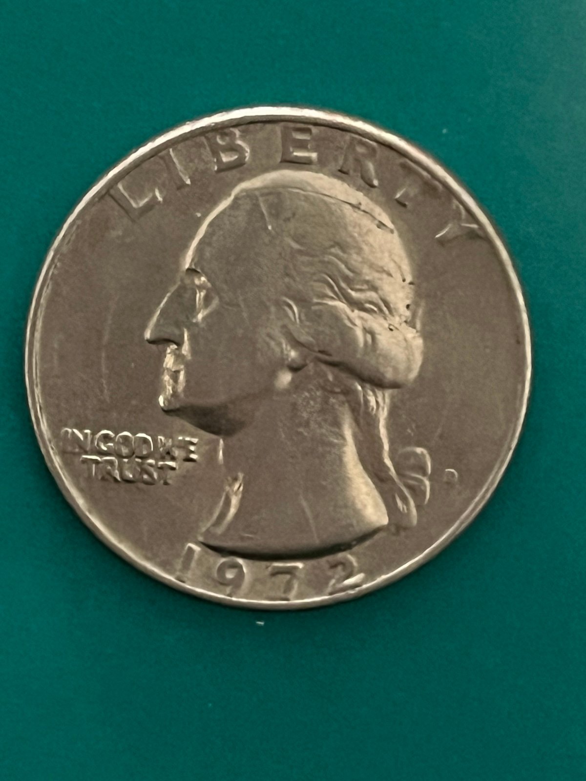 1972 D Washington Quarter with errors. Coin