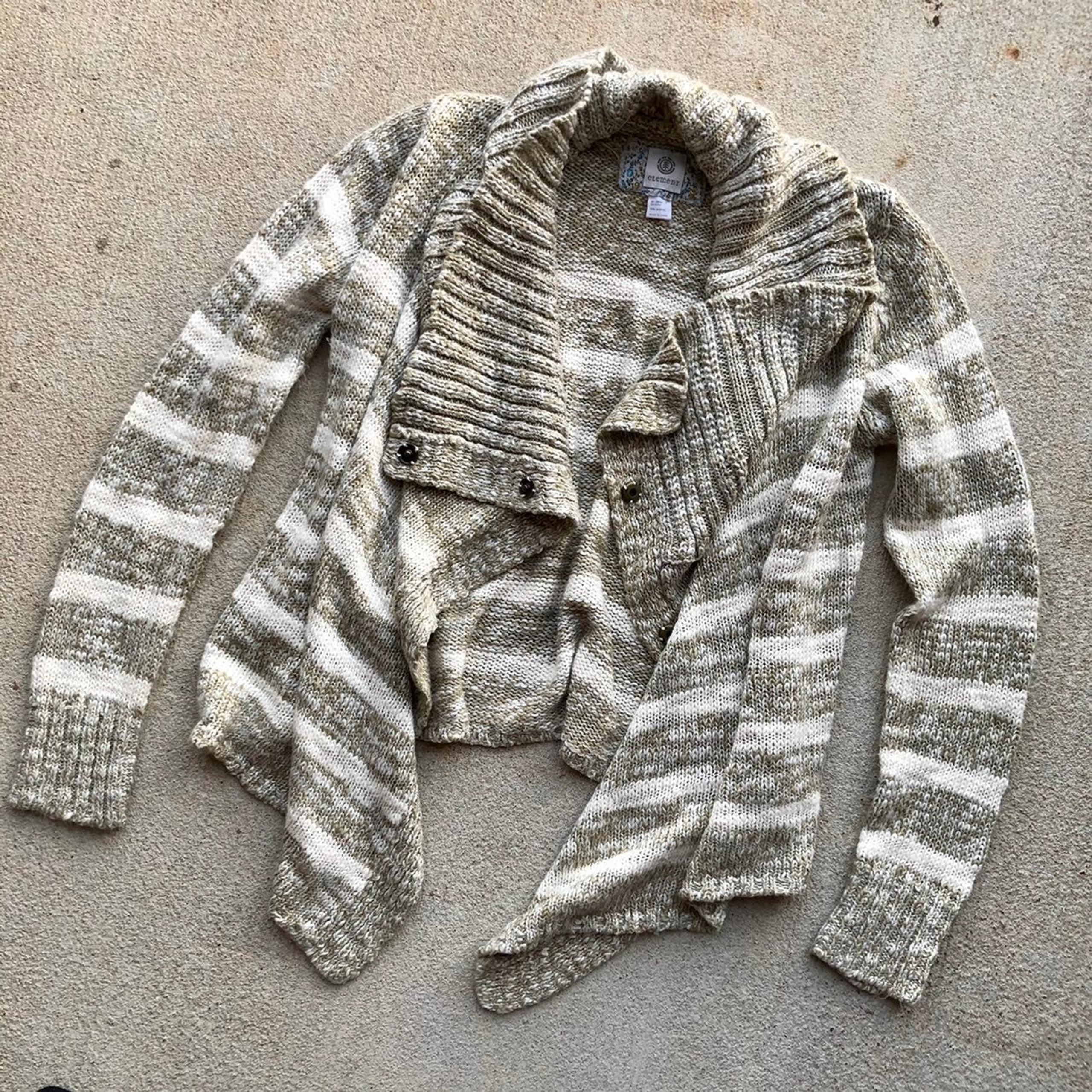 Element Stripe Knit Cardigan Sweater L