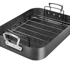 MICHELANGELO Roasting Pan with Rack, Hard Anodized Turkey Roaster Pan, Large Tur