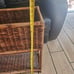 Vtg Wicker Plant Stand Rectangular Four leg Planter Shabby Cottage Style