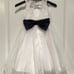 Flower Girl Tulle Dress, White and Dark Navy Blur, fit size 3T