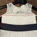 Flower Girl Tulle Dress, White and Dark Navy Blur, fit size 3T