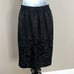 Vintage Papell Petites 100% Silk Skirt Black Roses Floral Size 6 Knee Midi 80’s