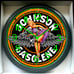 Johnson Gasoline Retro Pin-Up Garage Shop Mechanic Glow in the Dark Wall Clock