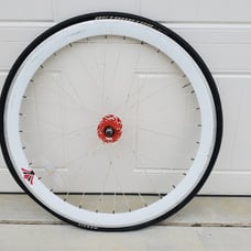 Lime Green Deep V wheelset (700c) (lock ring included) 2 Wheels Front and Rear