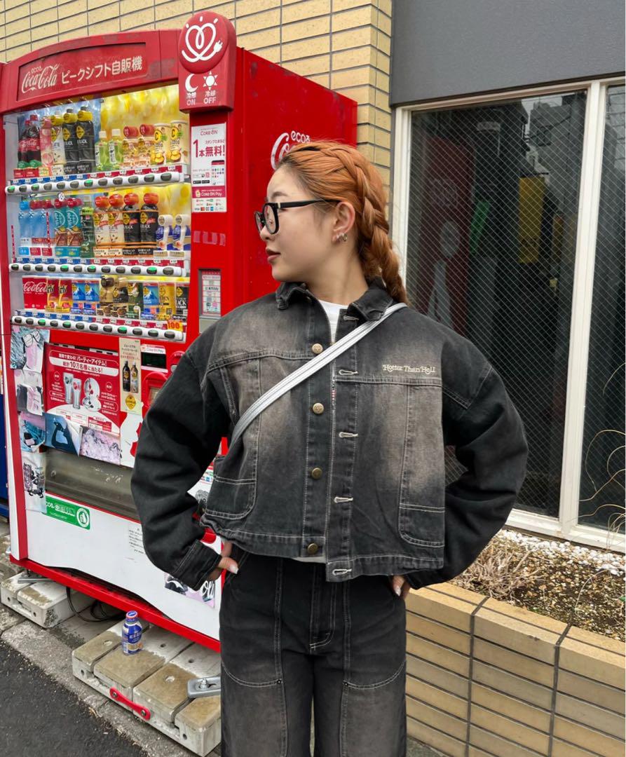 春新作の Denim Stitch Curve HTH Blouson jacket Jean Black ジャケット・アウター