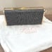 Jewel Badgley Mischka Womens Milia Crystal Minaudiere Clutch Bag Black OS
