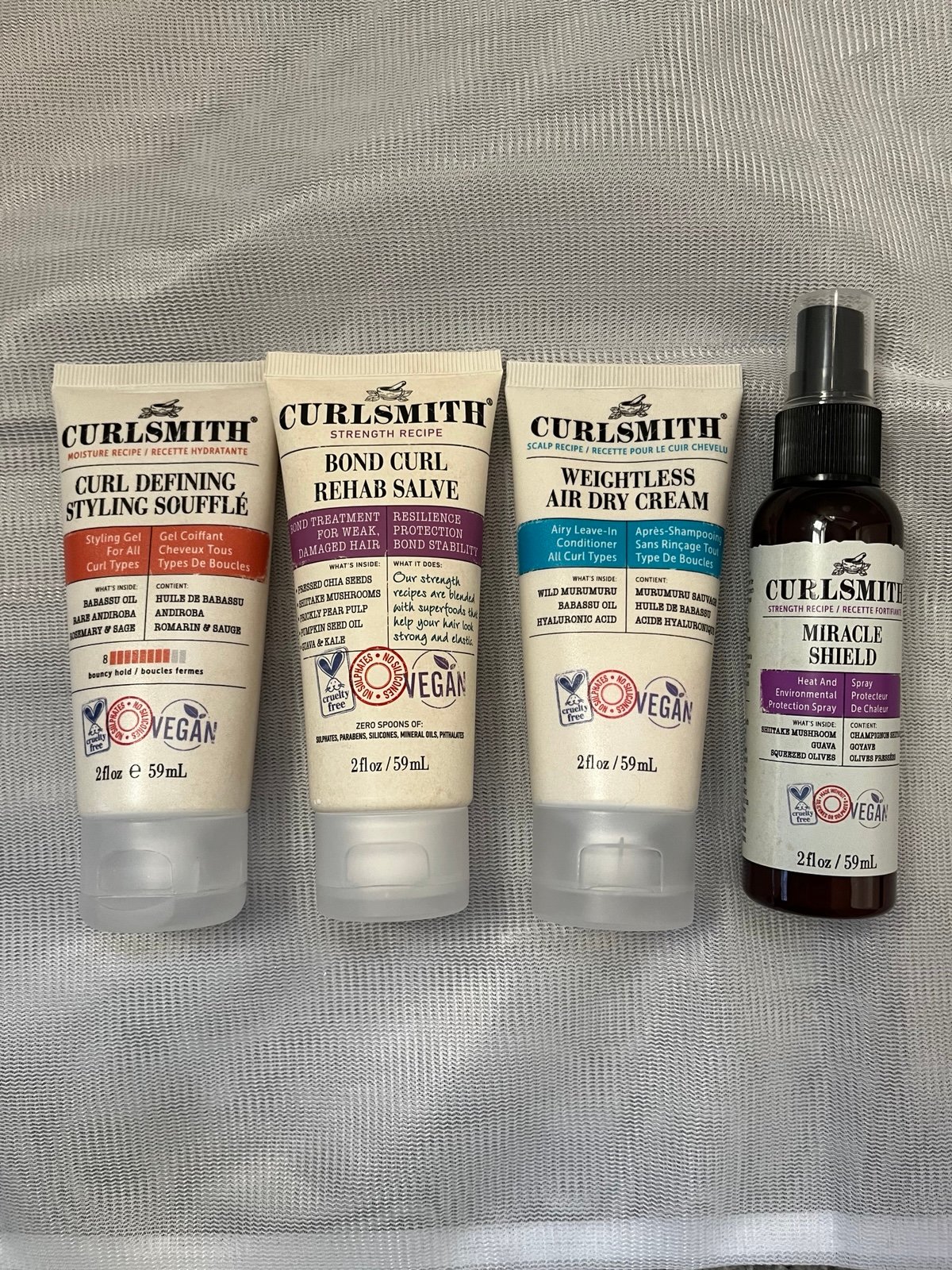 New CURLSMITH Hair Bundle-Styling Souflee/Rehab Salve/Air Dry Cream/Spray