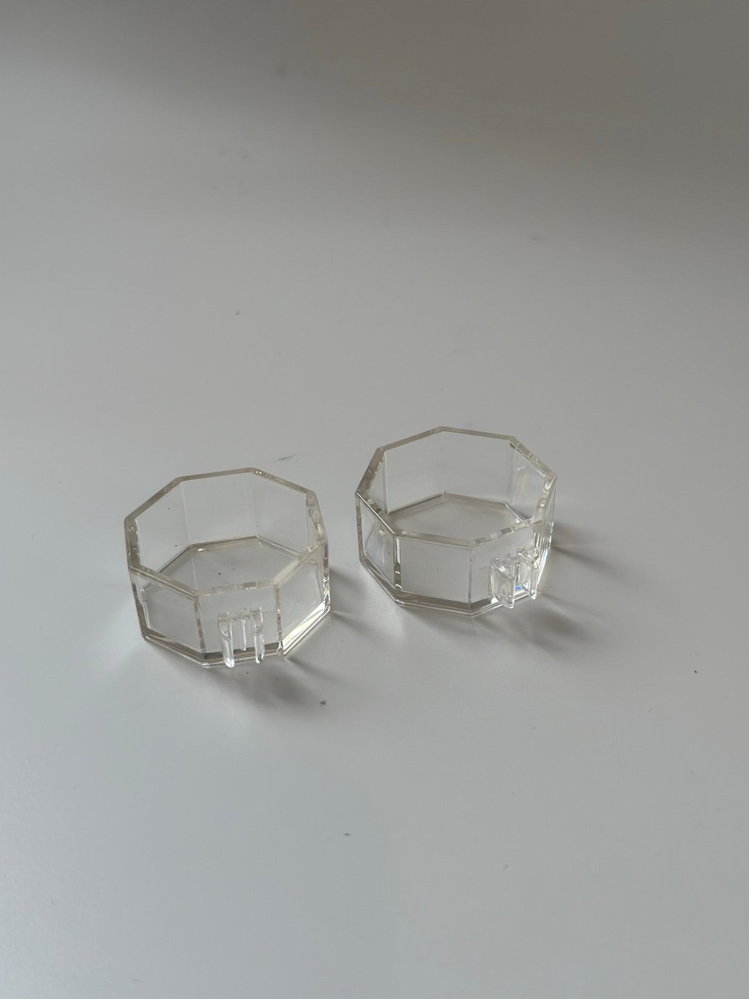 Future Planet Replacement Clear Octagonal Bins Parts Pieces Lot of 2 - Playmobil