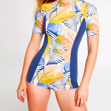 Calia by Carrie Underwood desert Flora Peri dusk zip back paddle suit size 8