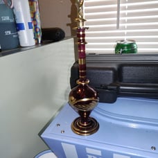 Vintage Tall red Egyptian Glass Perfume Bottle