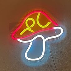 LED Neon Mushroom Cute Neon Sign, USB Powered Neon Signs Night Light,