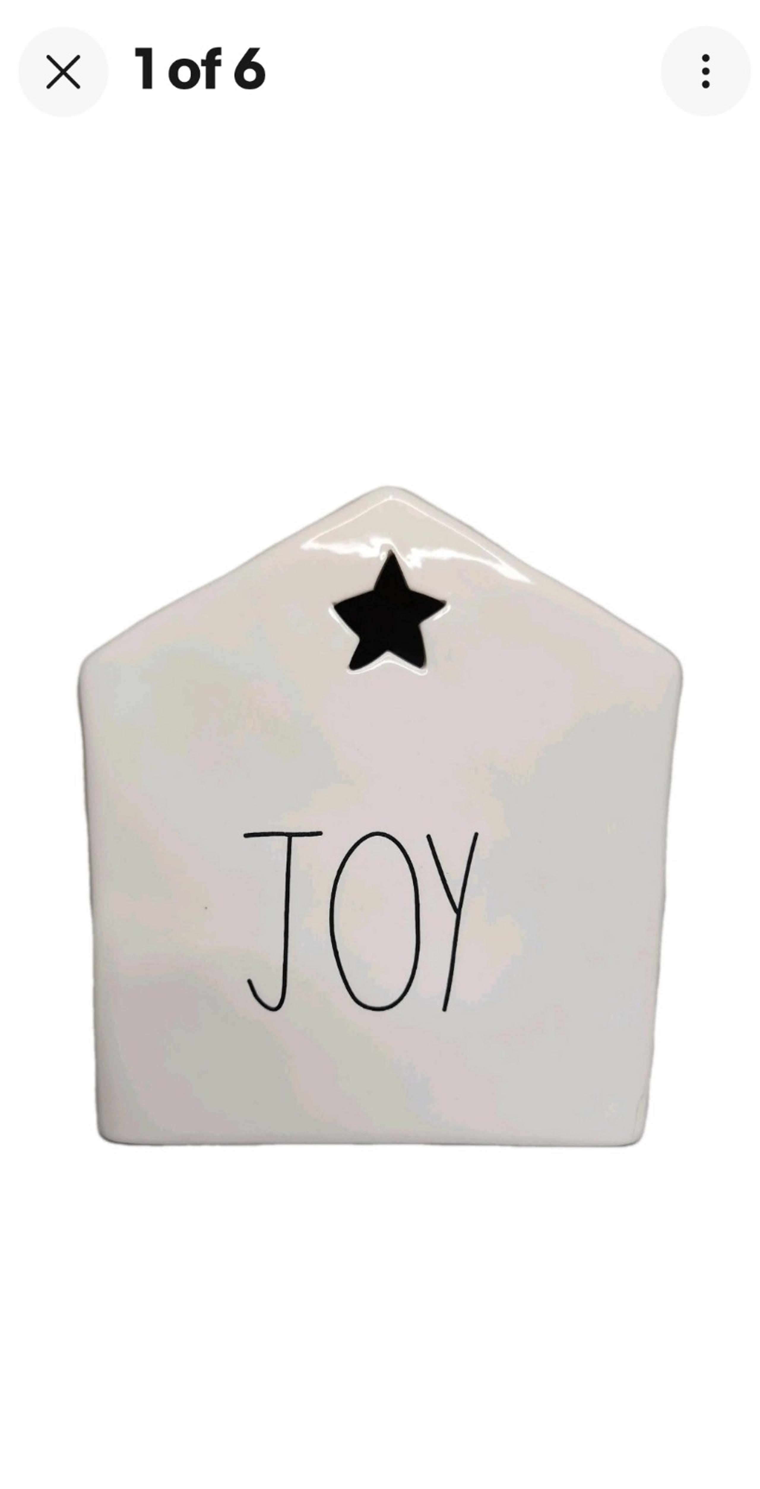 Rae Dunn JOY Tea Light Candle Holder House Star 8.75" Magenta Artisan Collection