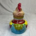 Rooster Yankee 14.5 Oz Strawberry Lemon Ice Candle New Holder Top &Base Ceramic