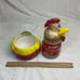 Rooster Yankee 14.5 Oz Strawberry Lemon Ice Candle New Holder Top &Base Ceramic