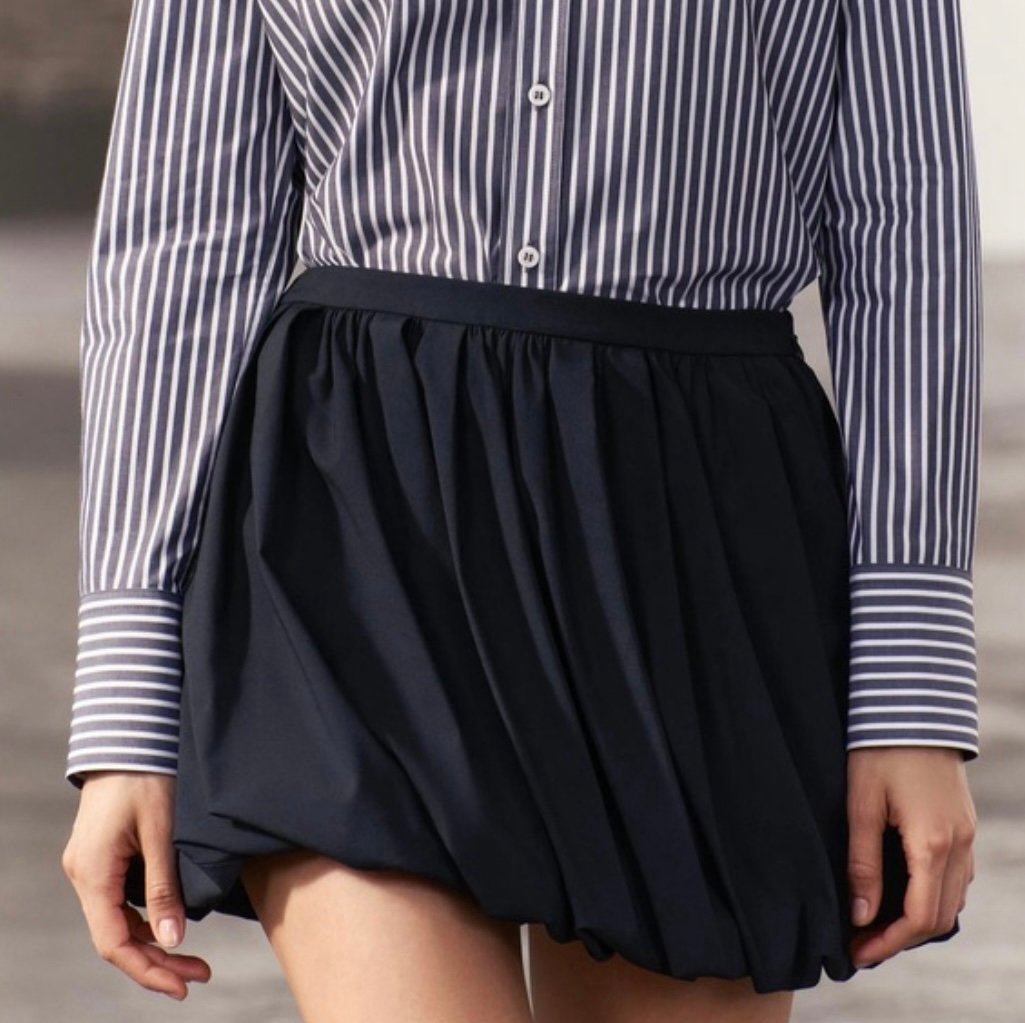 NWT Zara ZW Collection Navy Blue Size XS Balloon Mini Skirt