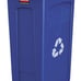 Plastic Rectangular Recycling Bin/Trash Can with Venting Channels, 23 Gal, Blue