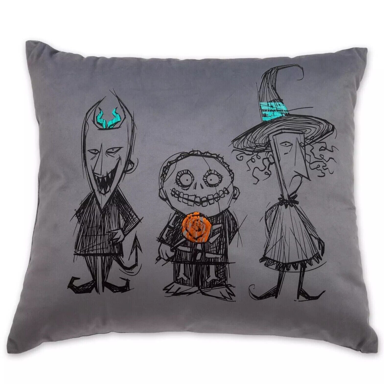 Disney Lock Shock and Barrel Throw Pillow The Nightmare Before Christmas - NEW