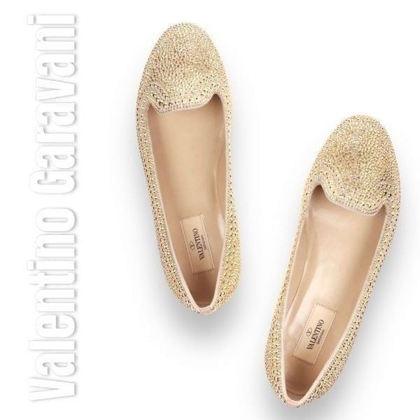 Valentino Garavani Glam Micro-Rockstud Ballet Flat Smoking Slipper Women’s 37.5