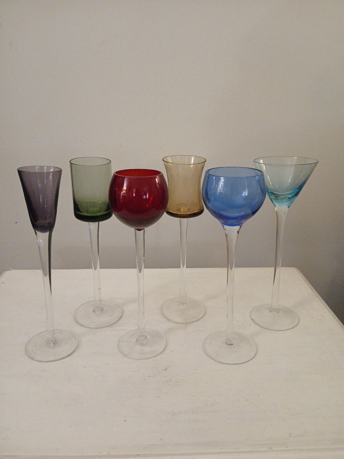 Italian Style Multicolor Liqeuer Glasses Set of 6