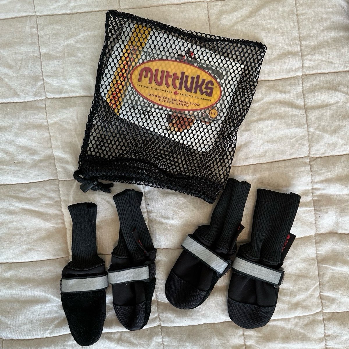 Muttluks Original Dog Booties, XXS, Black