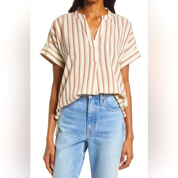 Madewell Lakeline Cotton Popover Shirt M