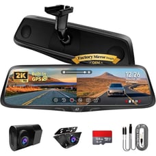 PORMIDO OEM 2K Rear View Mirror Camera,10 Mirror Dash Cam