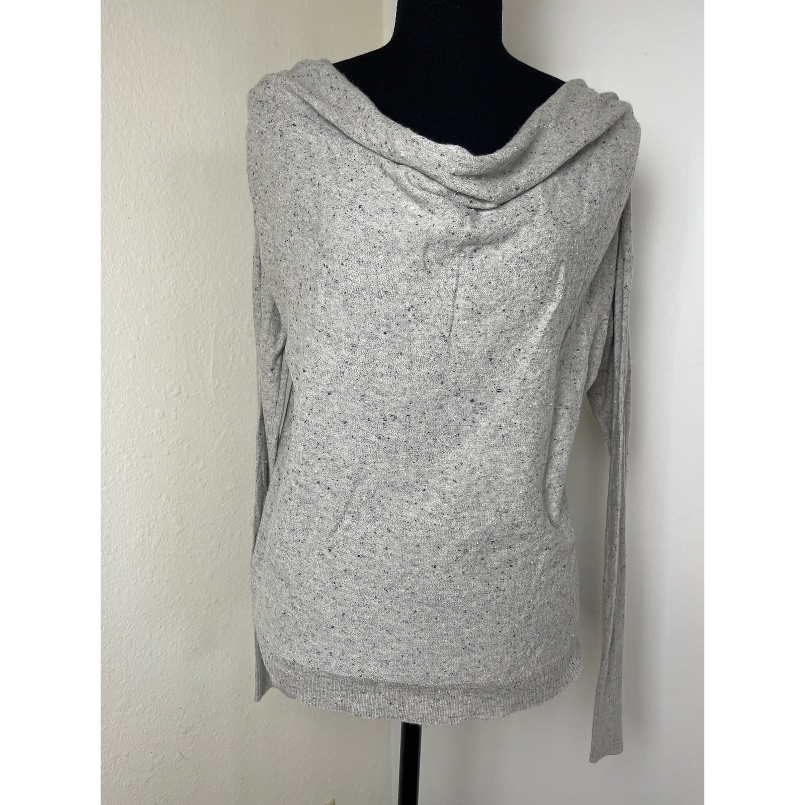 Anthropologie Moth Womens Silk Wool Blend Minimalist Quiet Luxury Sweater Gray L