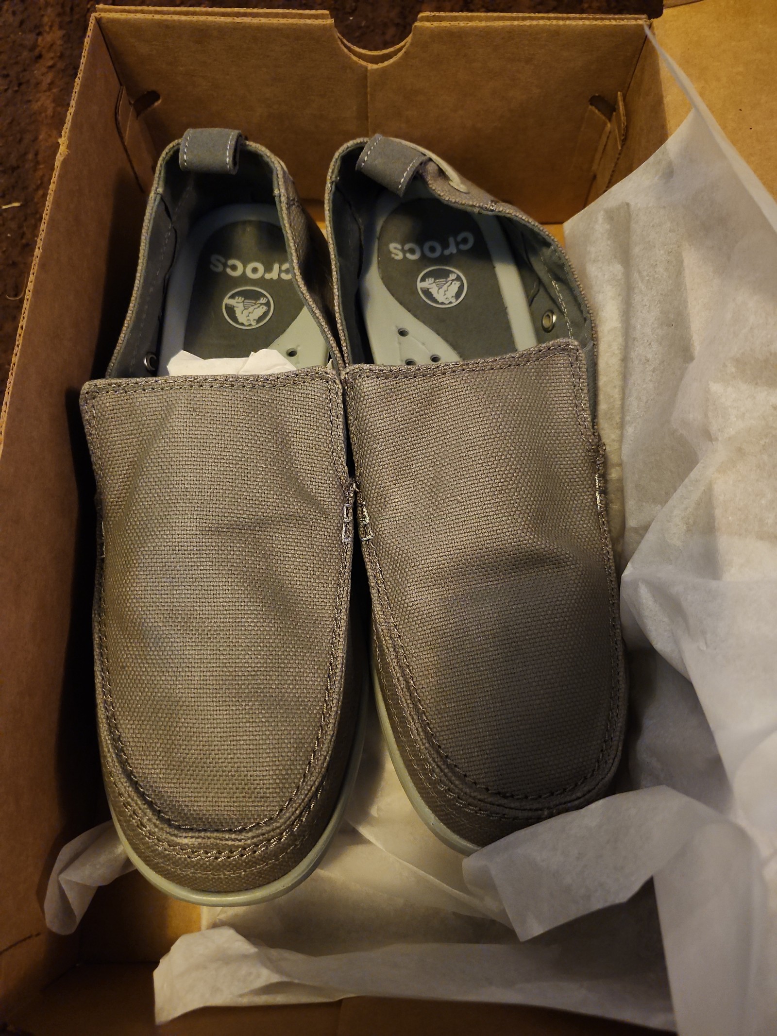 Crocs Men's Walu Loafers, Slip-On Slate Grey, 12
