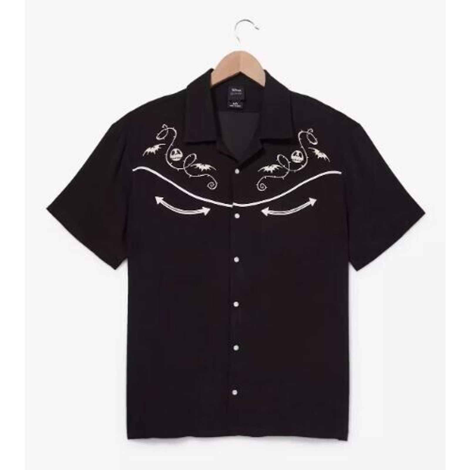 Mens Disney The Nightmare Before Christmas Jack Skellington Western Shirt Large