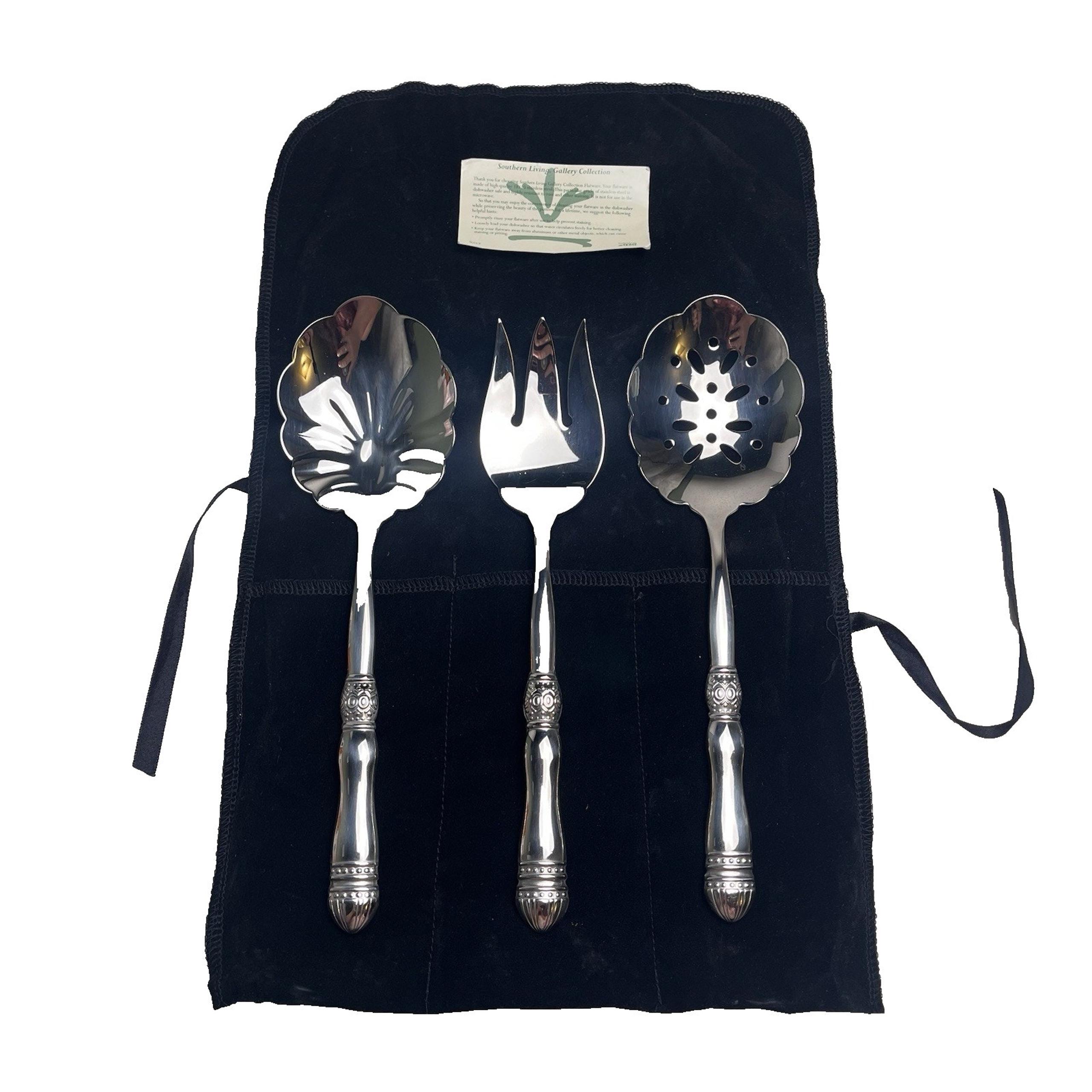 Southern Living at Home GALLERY Hostess 3 Pc Serve Set Flatware Stainless Steel