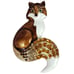 Fox Pendant Brooch Green Eyes Enamel Gold Tone Brown Rhinestones Unsigned