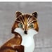Fox Pendant Brooch Green Eyes Enamel Gold Tone Brown Rhinestones Unsigned