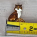 Fox Pendant Brooch Green Eyes Enamel Gold Tone Brown Rhinestones Unsigned
