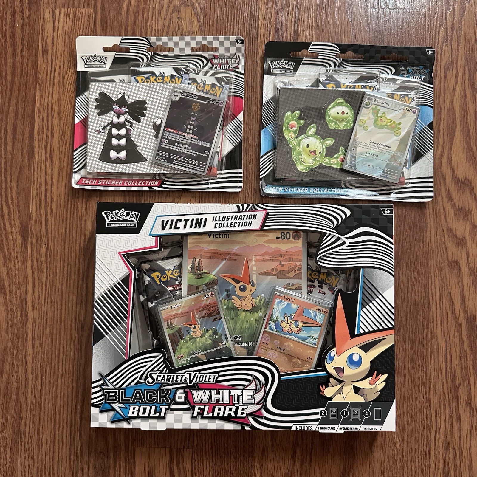 Pokemon Black Bolt White Flare Tech Stickers Victini Illustration Collection