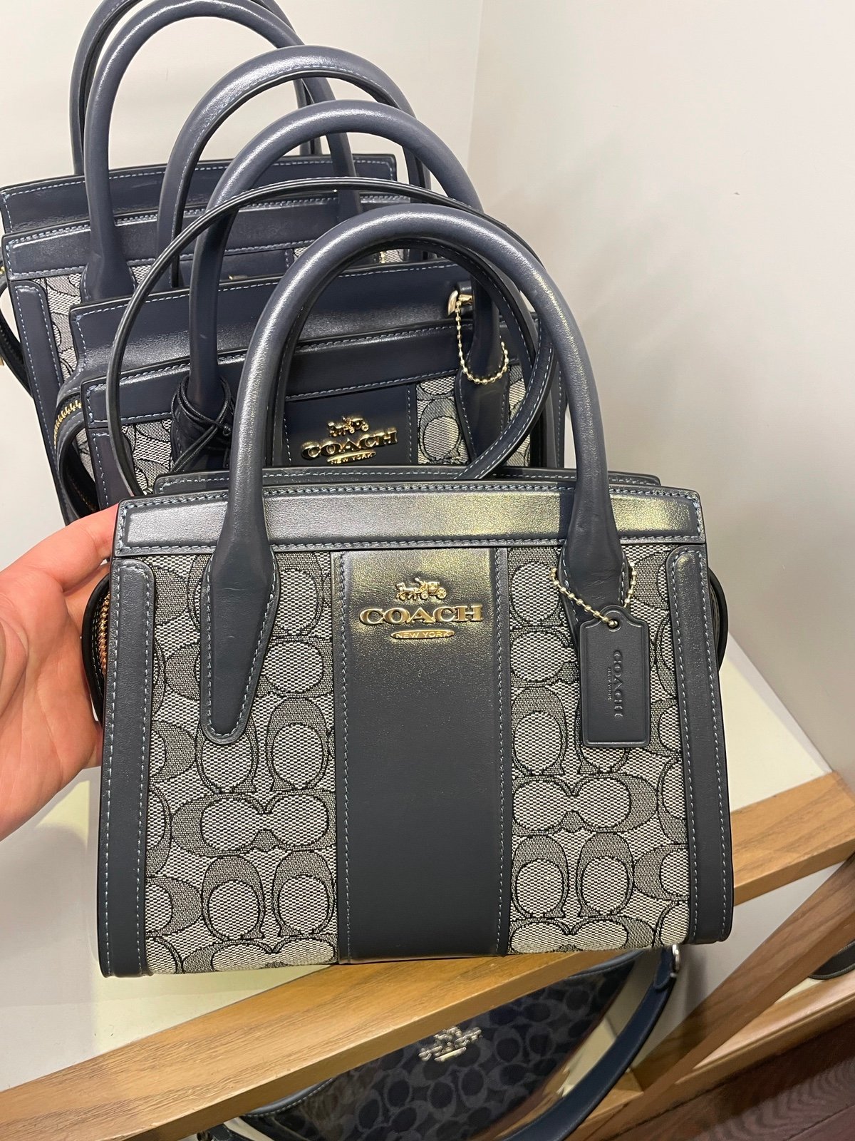 NWT！COACH ANDREA CARRYALL BAG IN SIGNATURE JACQUARD（COACH CT766）