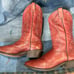 Laredo vintage red leather western cowboy boots size 11 1/2 D leather vintage
