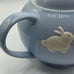 Kate Williams Global Design Easter Bunny Rabbit Blue White Ceramic Teapot RARE