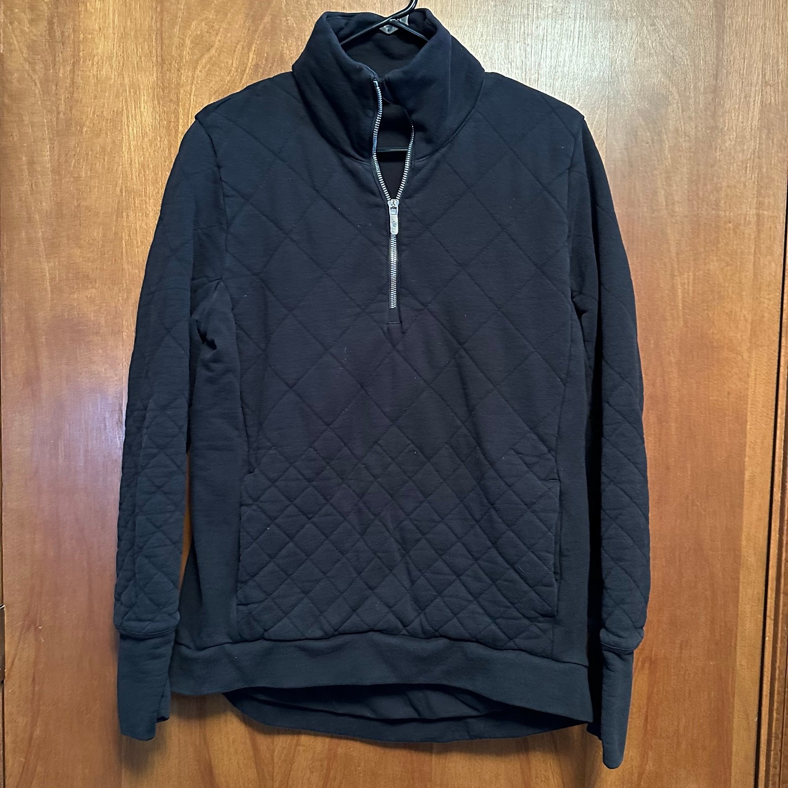 Lululemon Quarter Zip Quilted Sweatshirt 10 Black