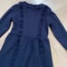 88 Carrement Beau girls navy ruffle stretch dress