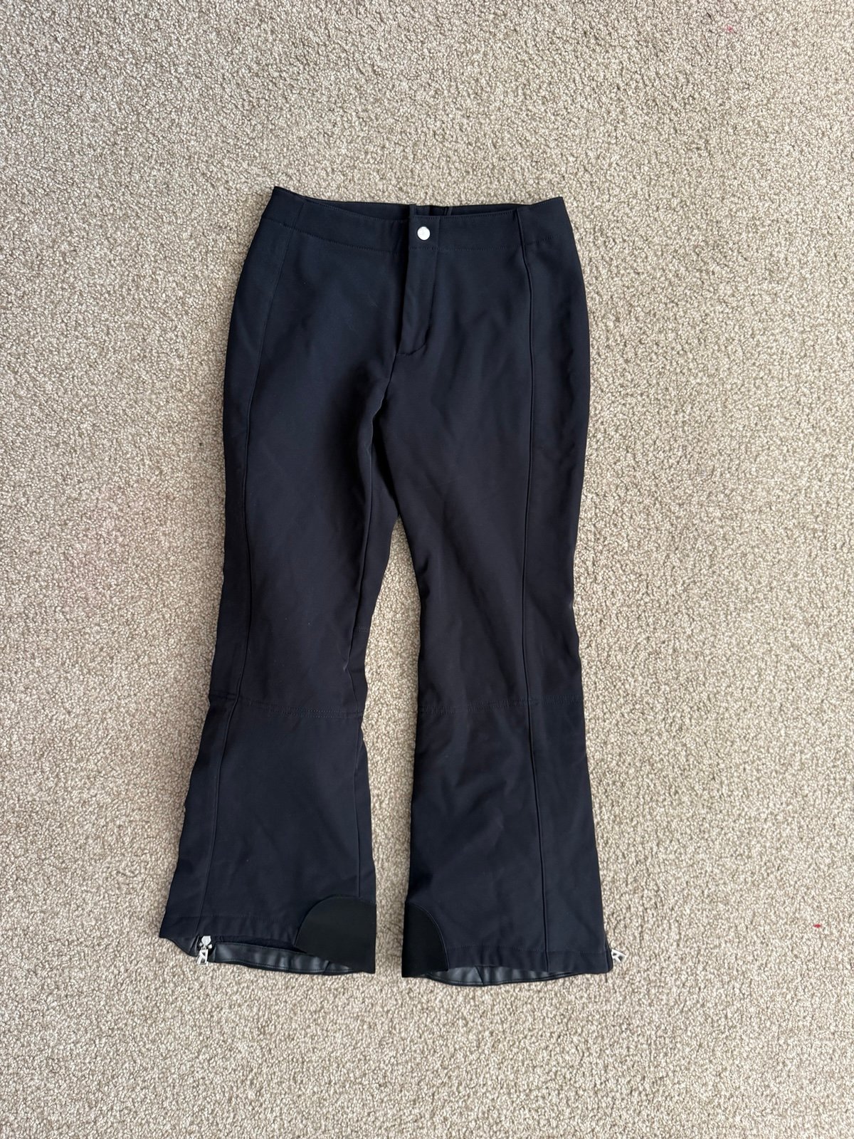 Bogner Softshell Ski Snow Pants Women’s Size 6 (EU 36) Black Flare Fleece Lined