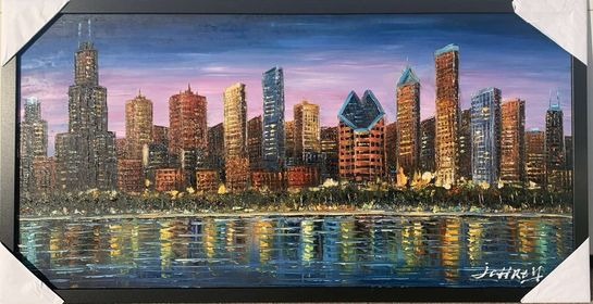 City Skyline Original acrylic painting