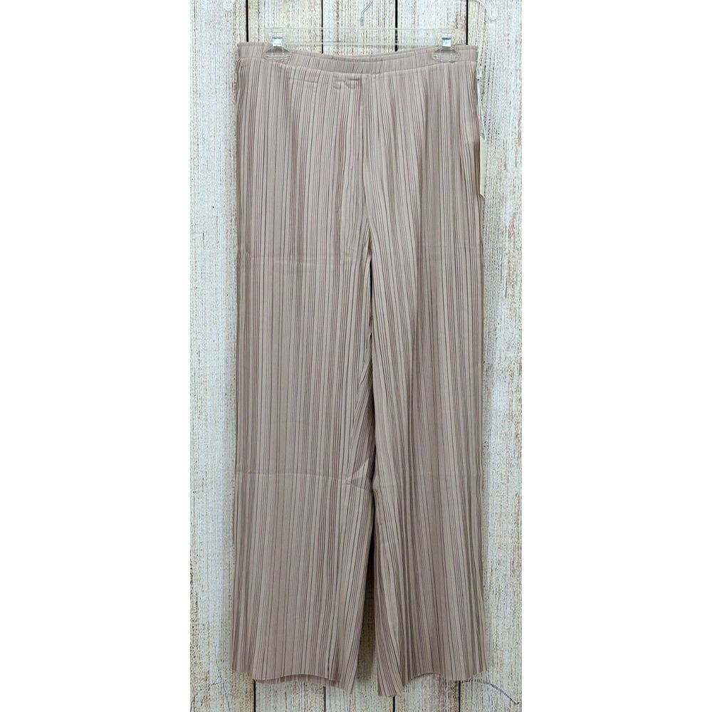 ALL:ROW Pleated Dress Pants Womens Size Large Beige Crepe Wide Leg High Rise