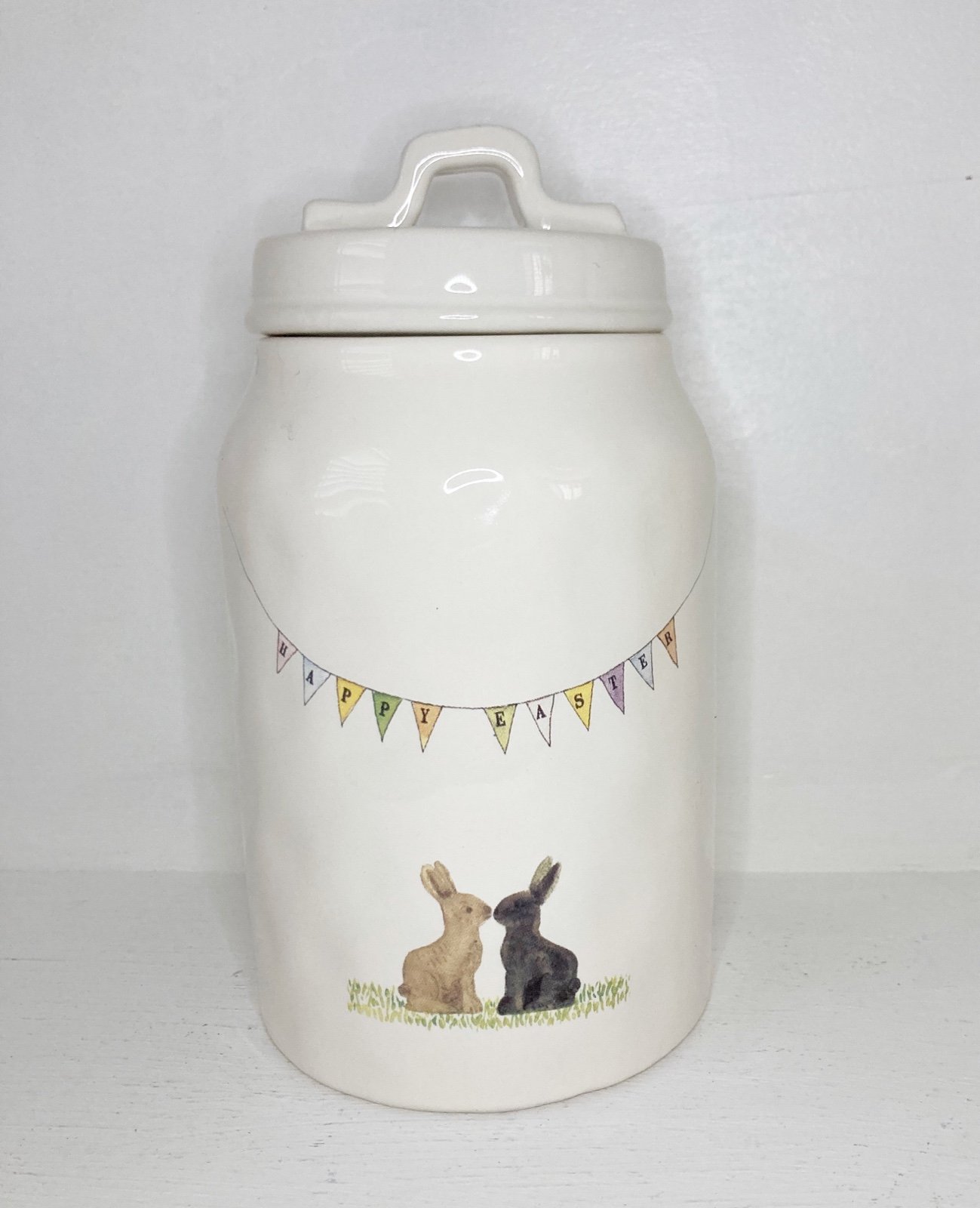 Rae Dunn Happy Easter Banner canister