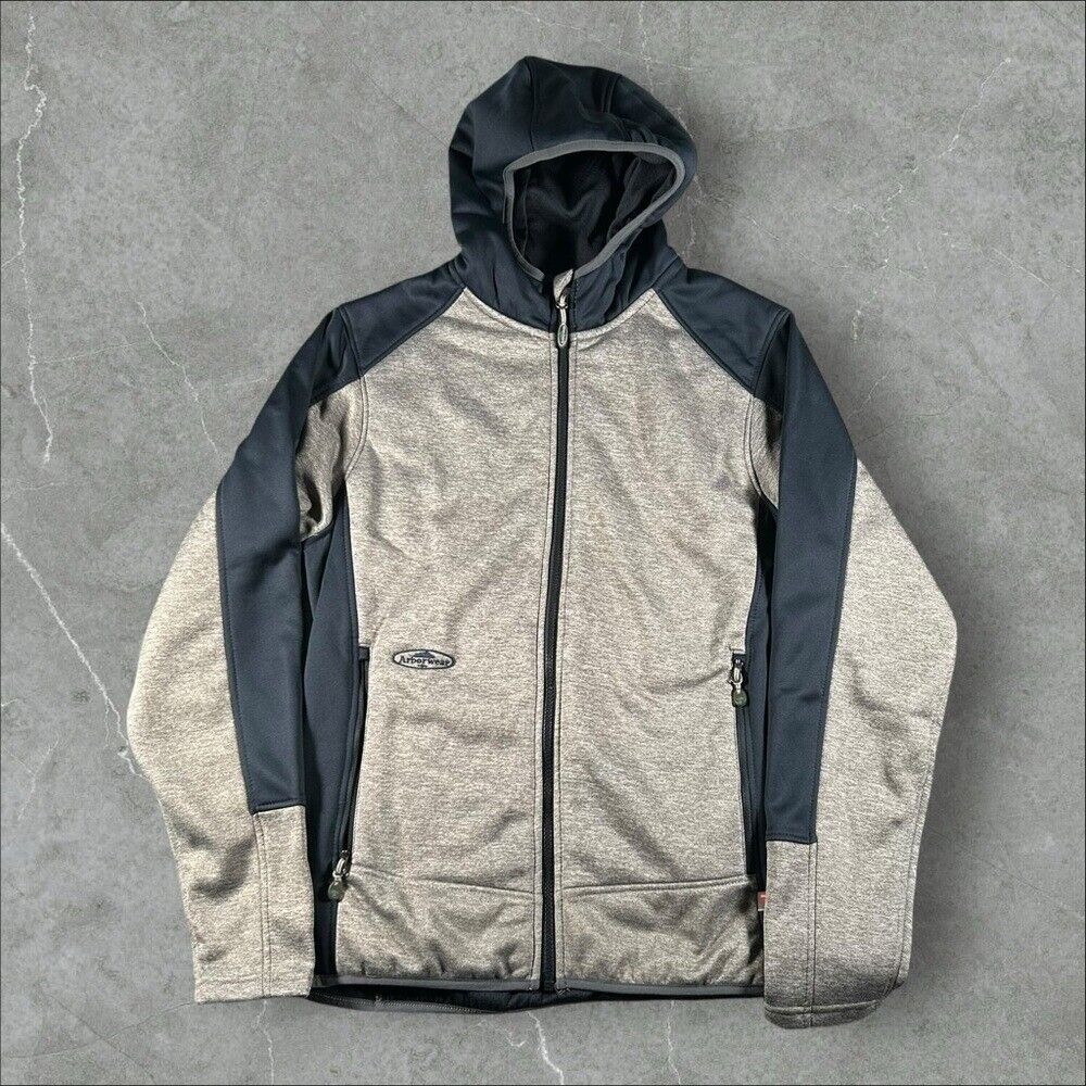 Arborwear Hoodie Mens Small Grey 400761 Primaloft Full Zip Hiking Two Tone Soft